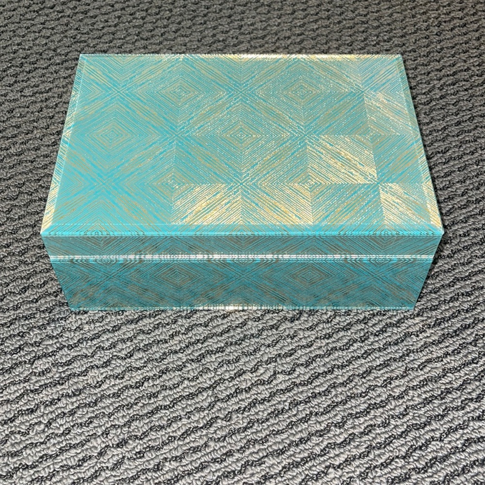 Nicole Miller Glass Gold/Emerald Green Jewelry Box